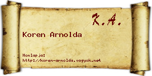 Koren Arnolda névjegykártya